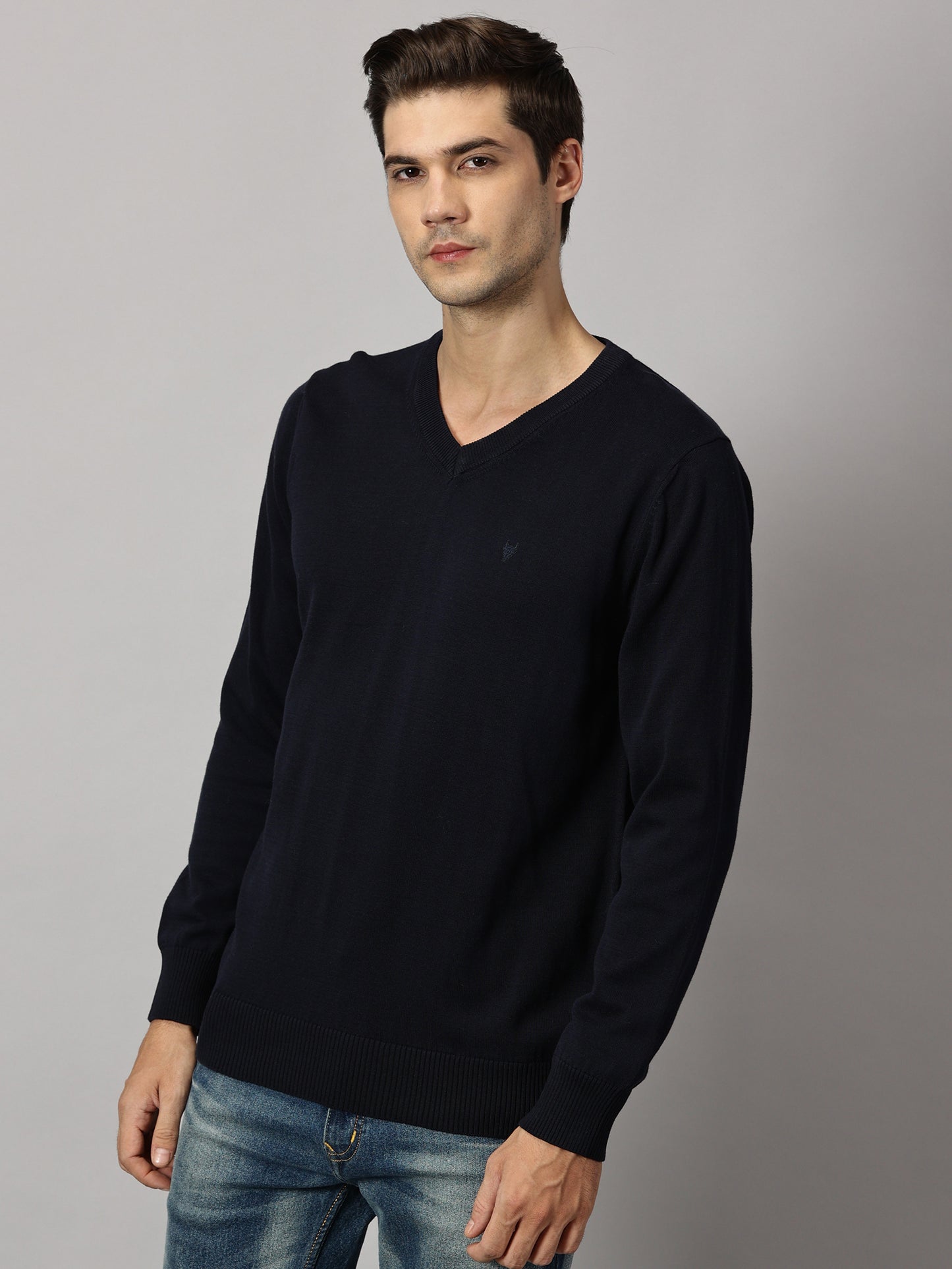 Deep Navy V-Neck Sweater