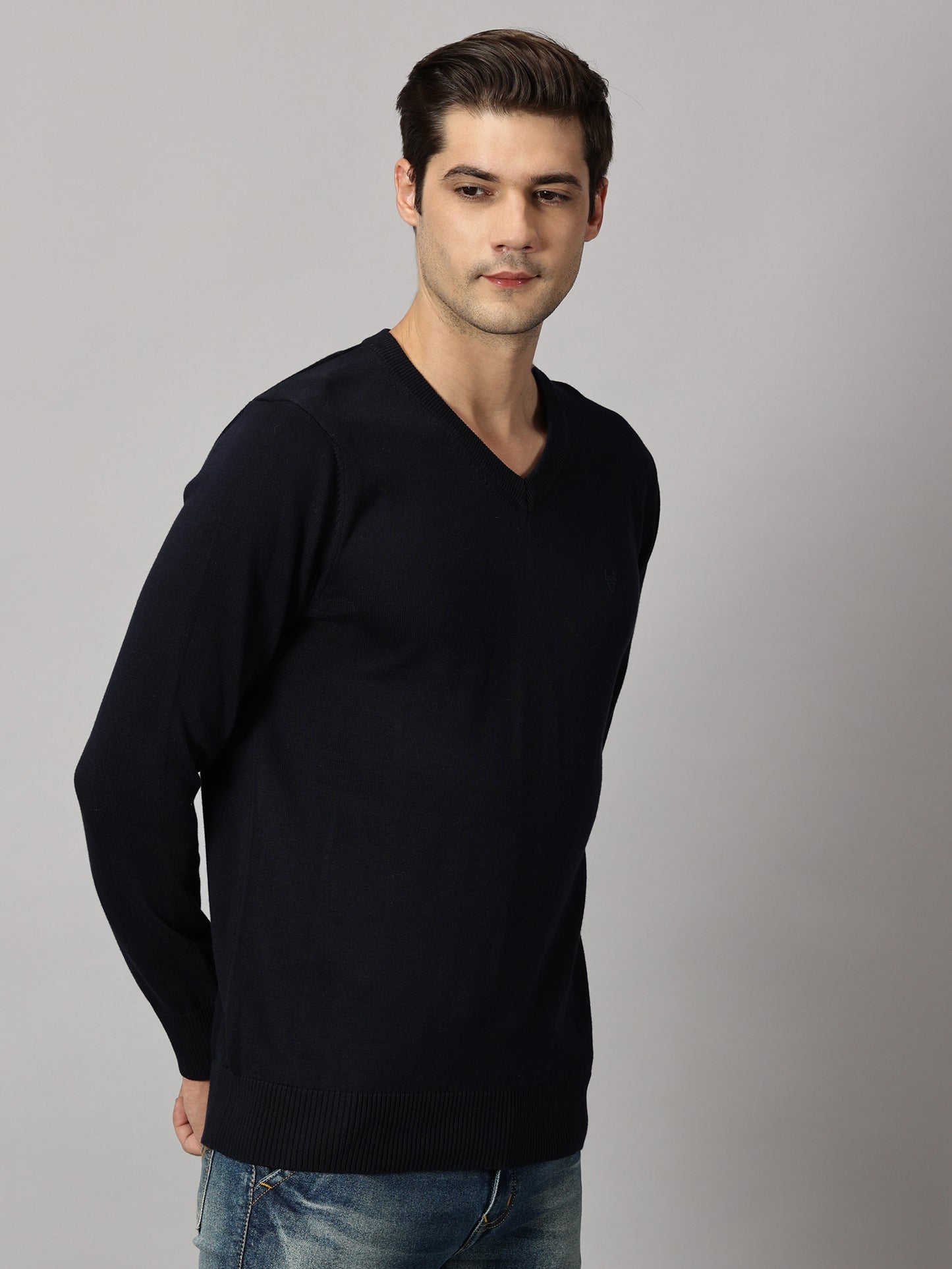 Deep Navy V-Neck Sweater