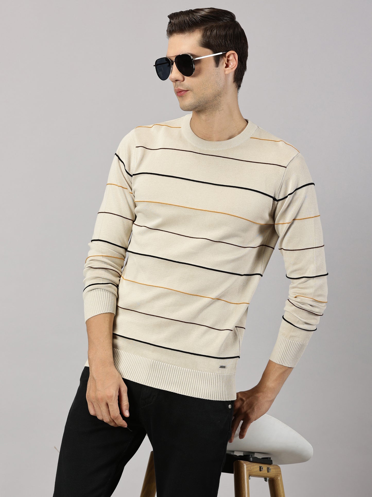 Oatmeal Striped Sweater