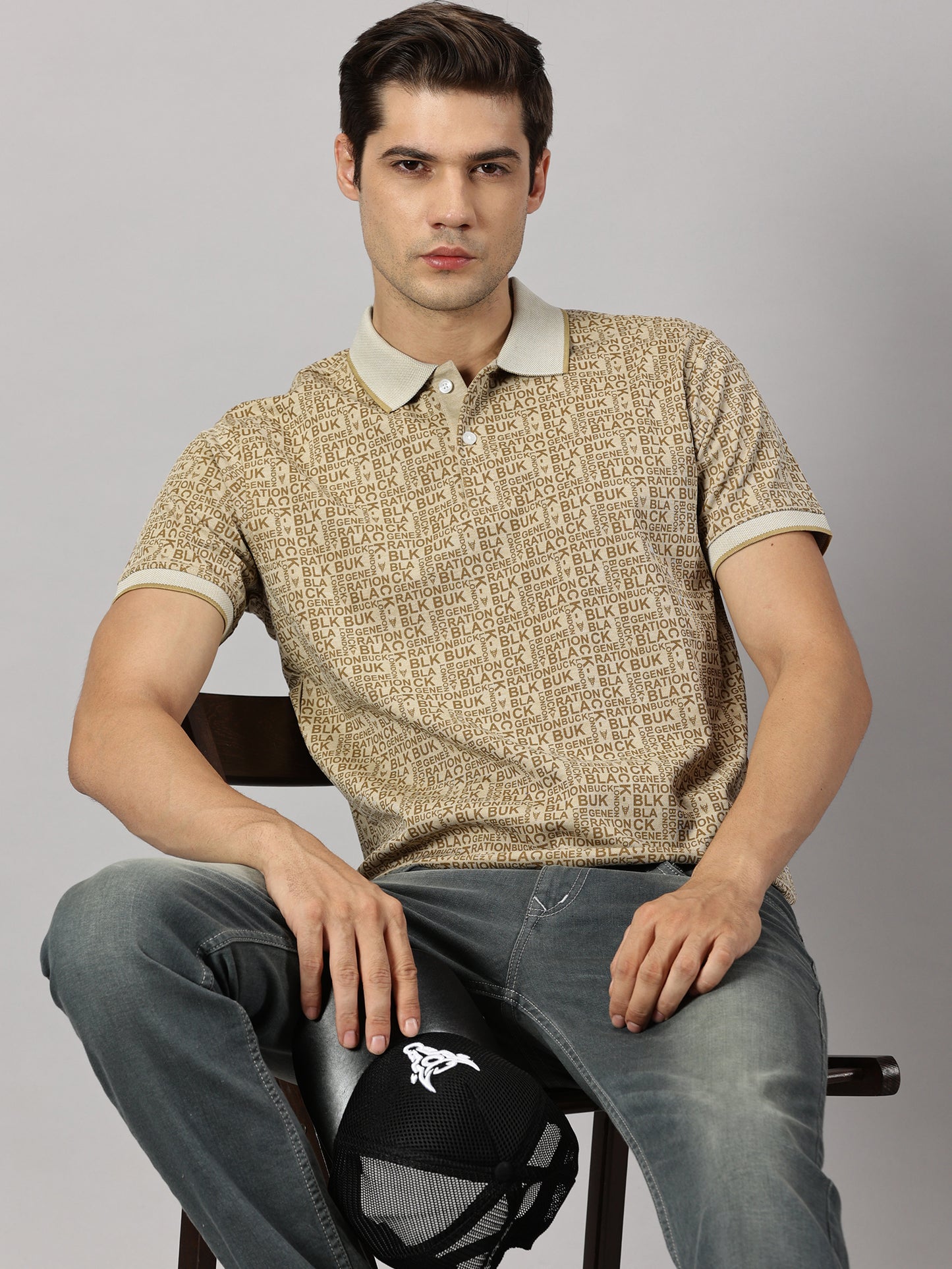 Beige Canvas Polo