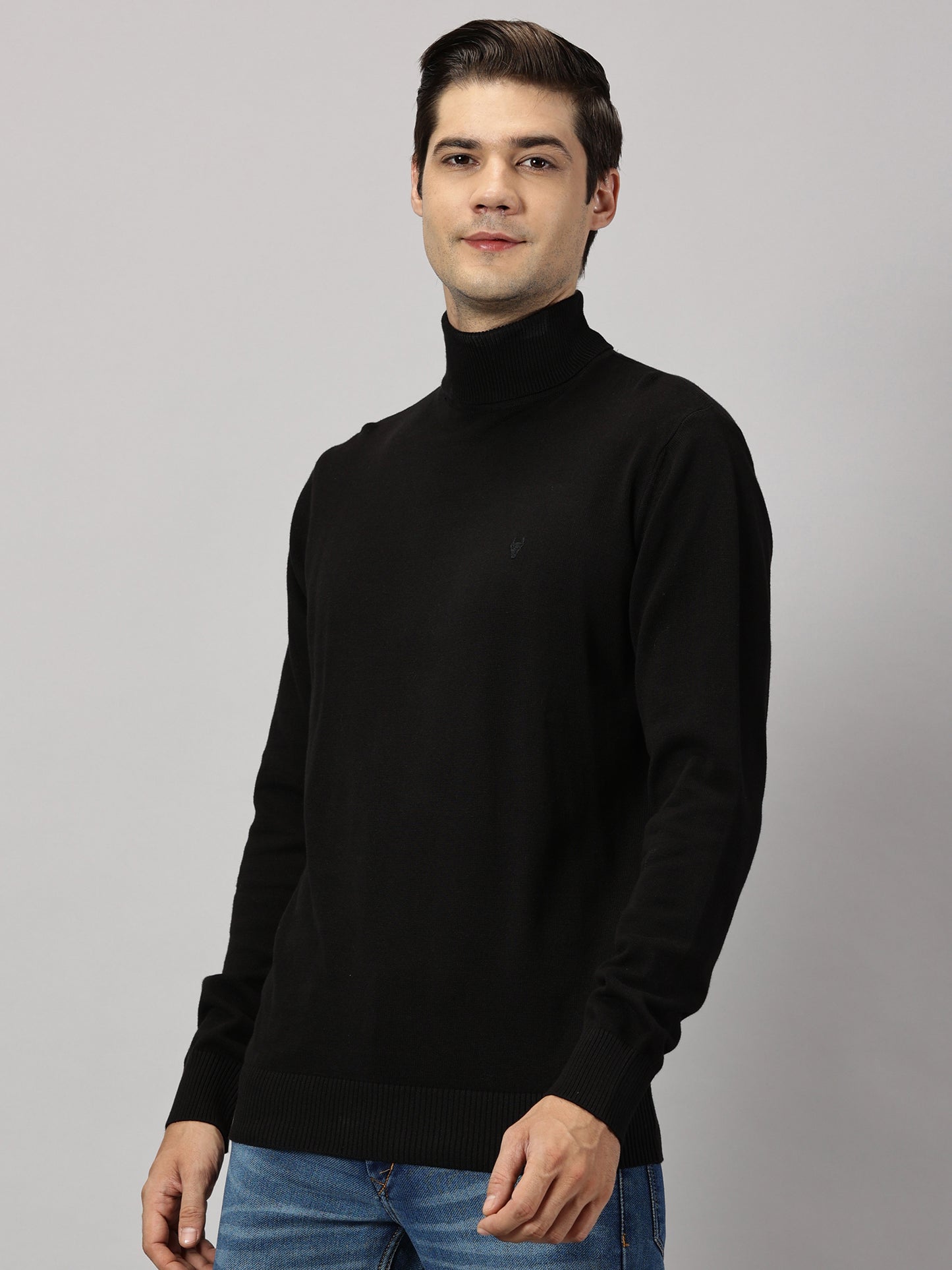 Pure Black Turtle Neck Sweater