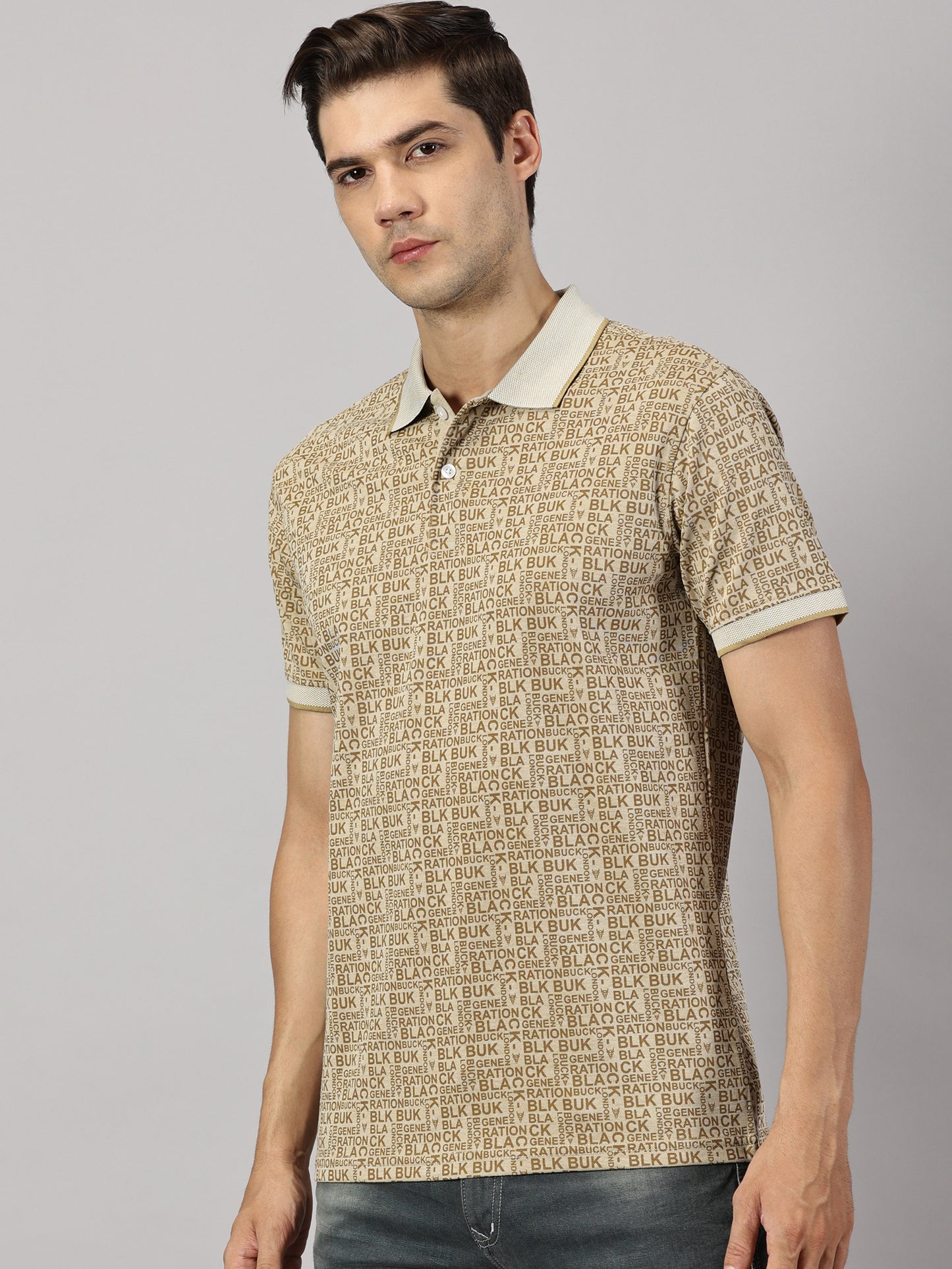 Beige Canvas Polo