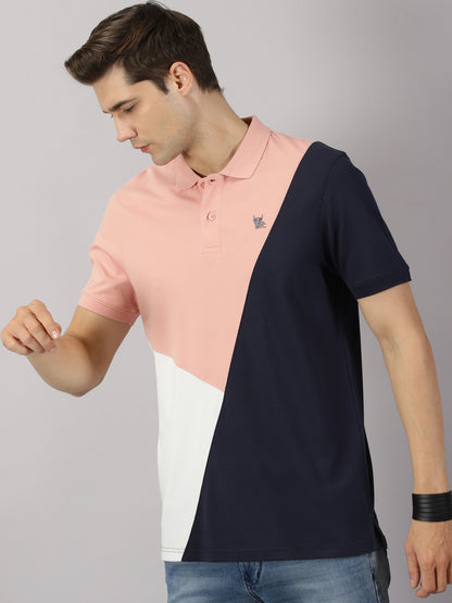 Coral Colorblock Polo