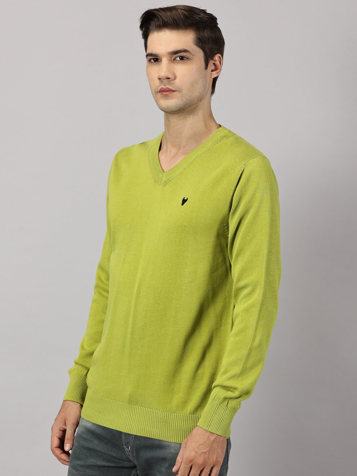 Deep Lime V-Neck Sweater