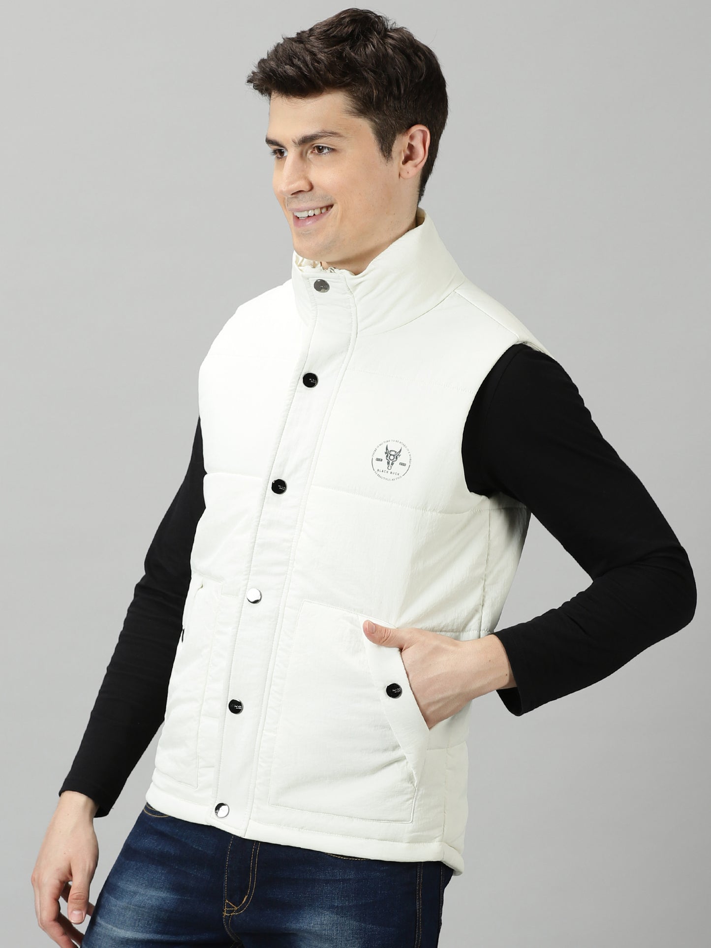 Frost White Sleeveless Puffer Jacket