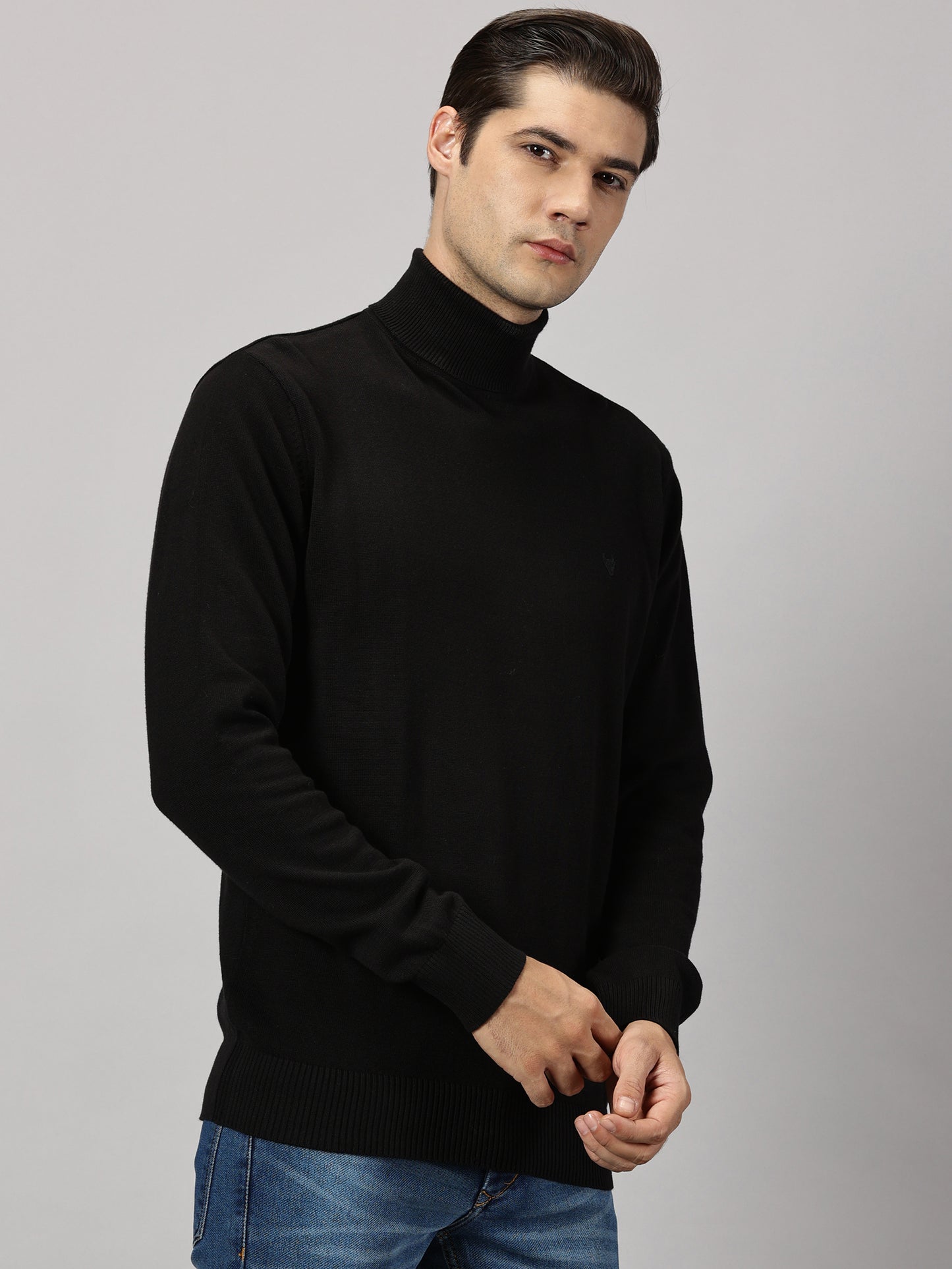 Pure Black Turtle Neck Sweater