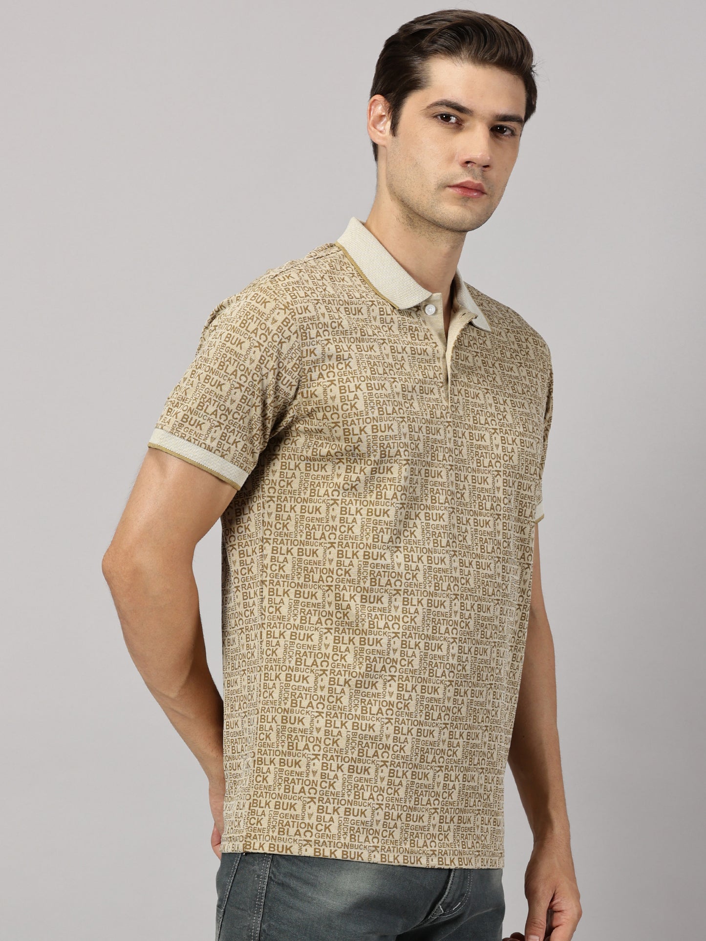 Beige Canvas Polo