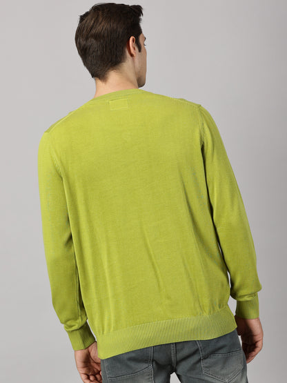 Deep Lime V-Neck Sweater