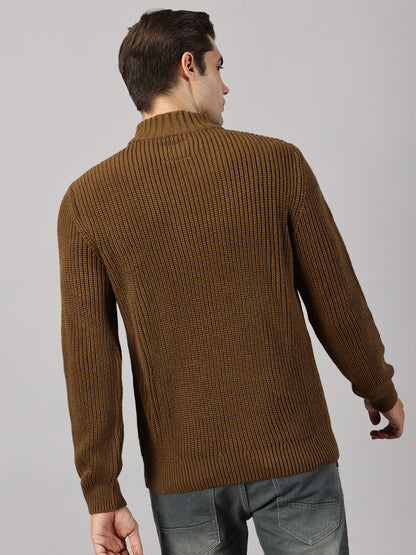 Sandstone High Neck Side Zip Sweater