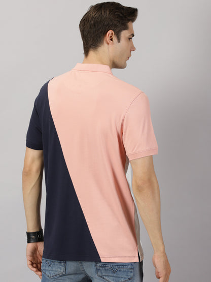 Coral Colorblock Polo