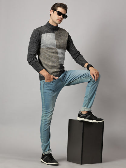 Earth Colorblock Turtle Neck Sweater