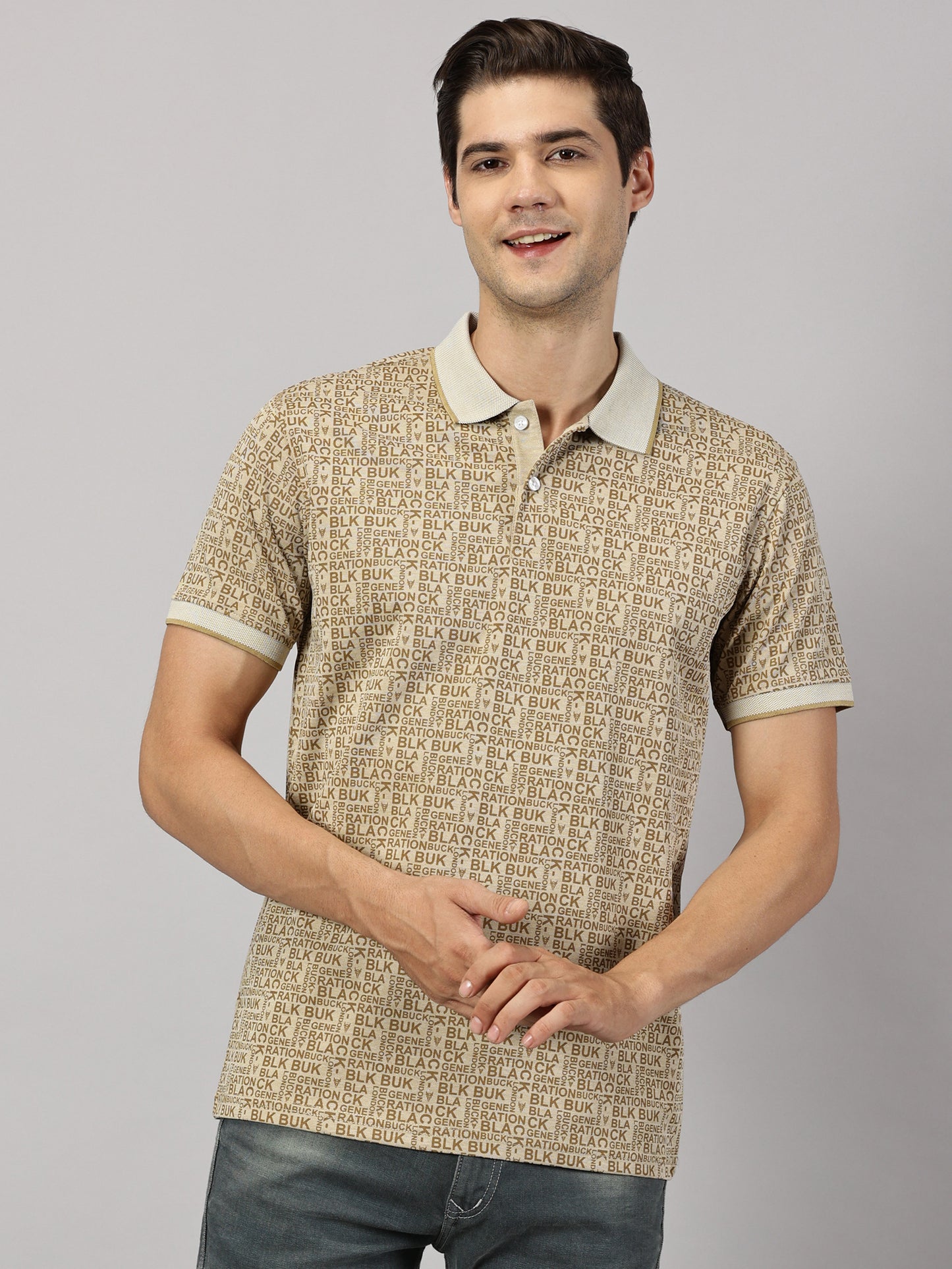 Beige Canvas Polo