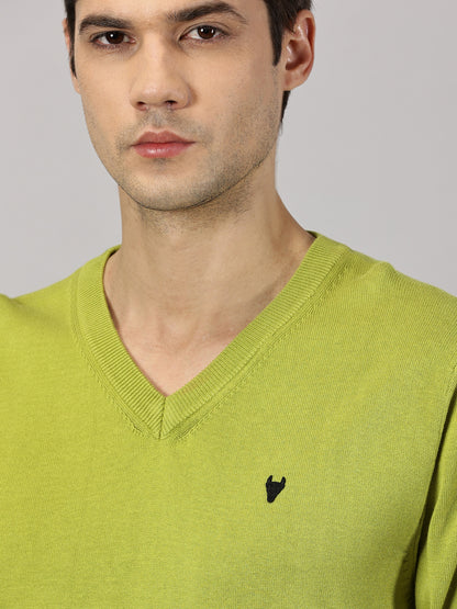 Deep Lime V-Neck Sweater