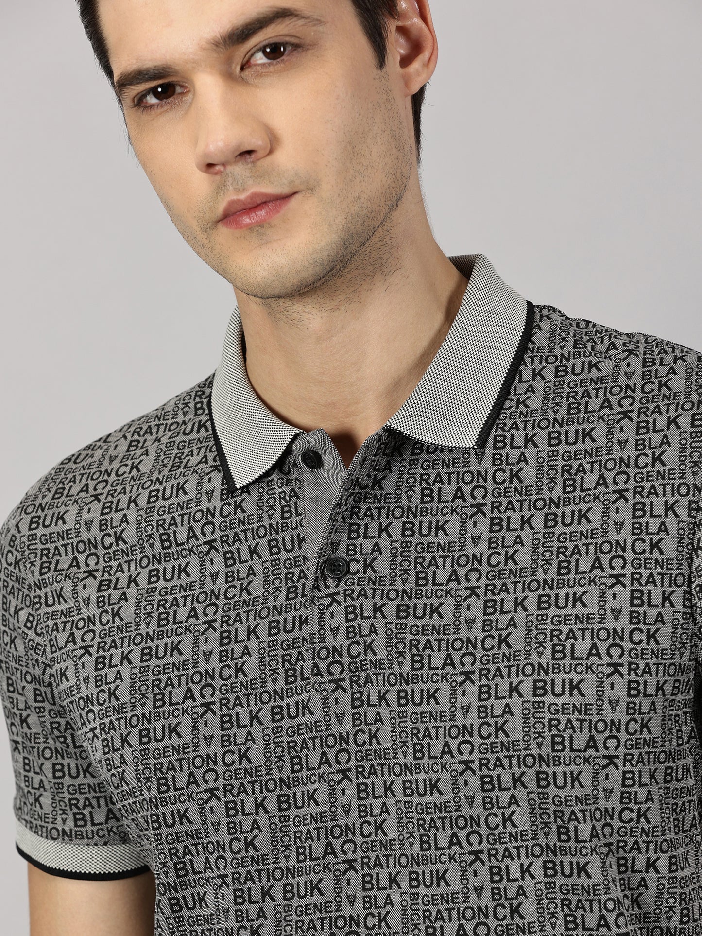 Grey Canvas Polo