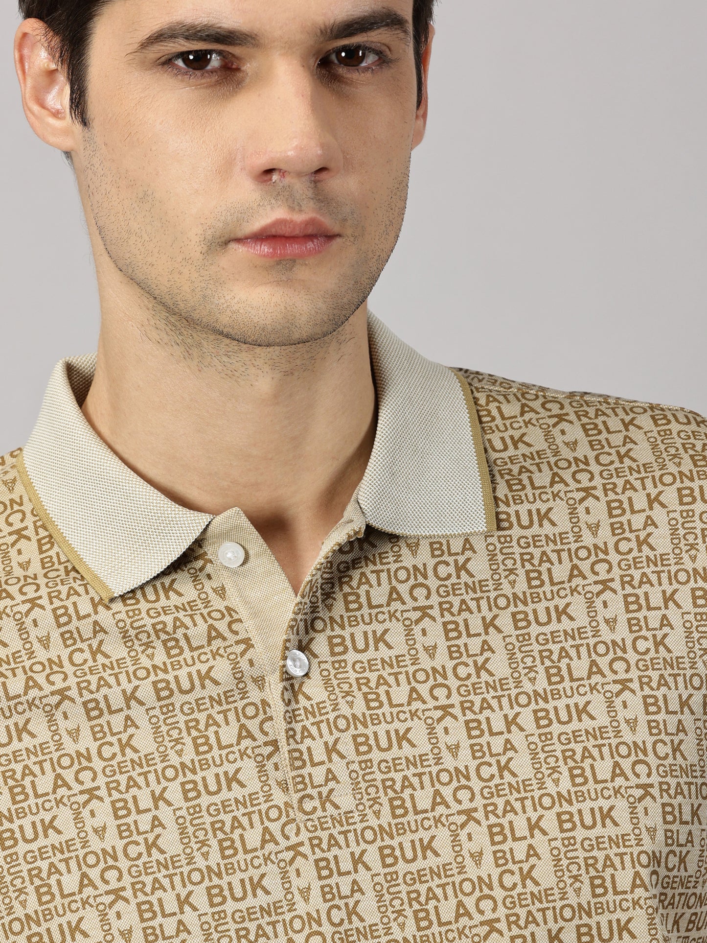 Beige Canvas Polo