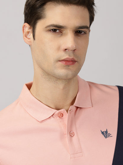 Coral Colorblock Polo