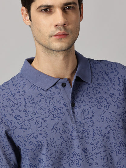 Denim Floral Polo