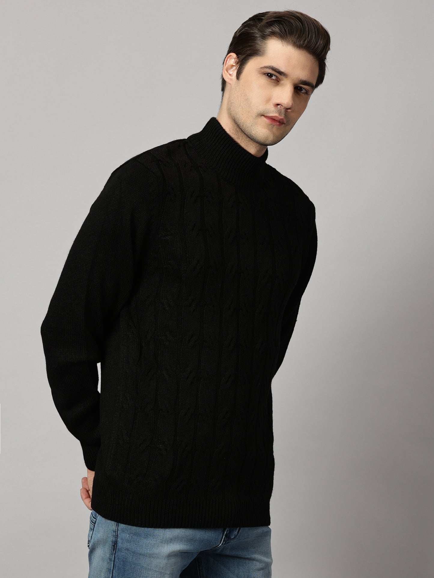 Tangled Midnight High Neck Sweater