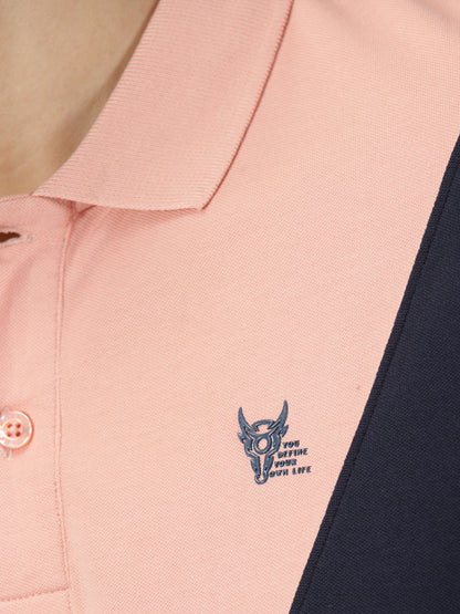 Coral Colorblock Polo