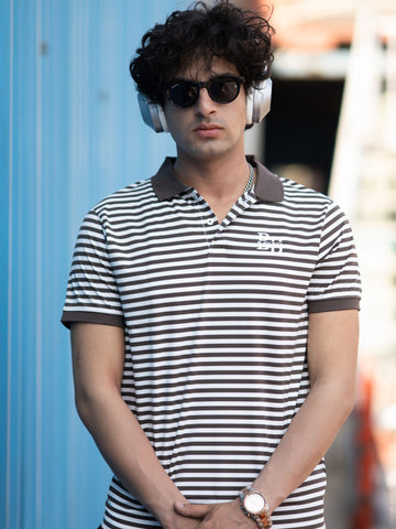 Luxe Coffee Striper Polo