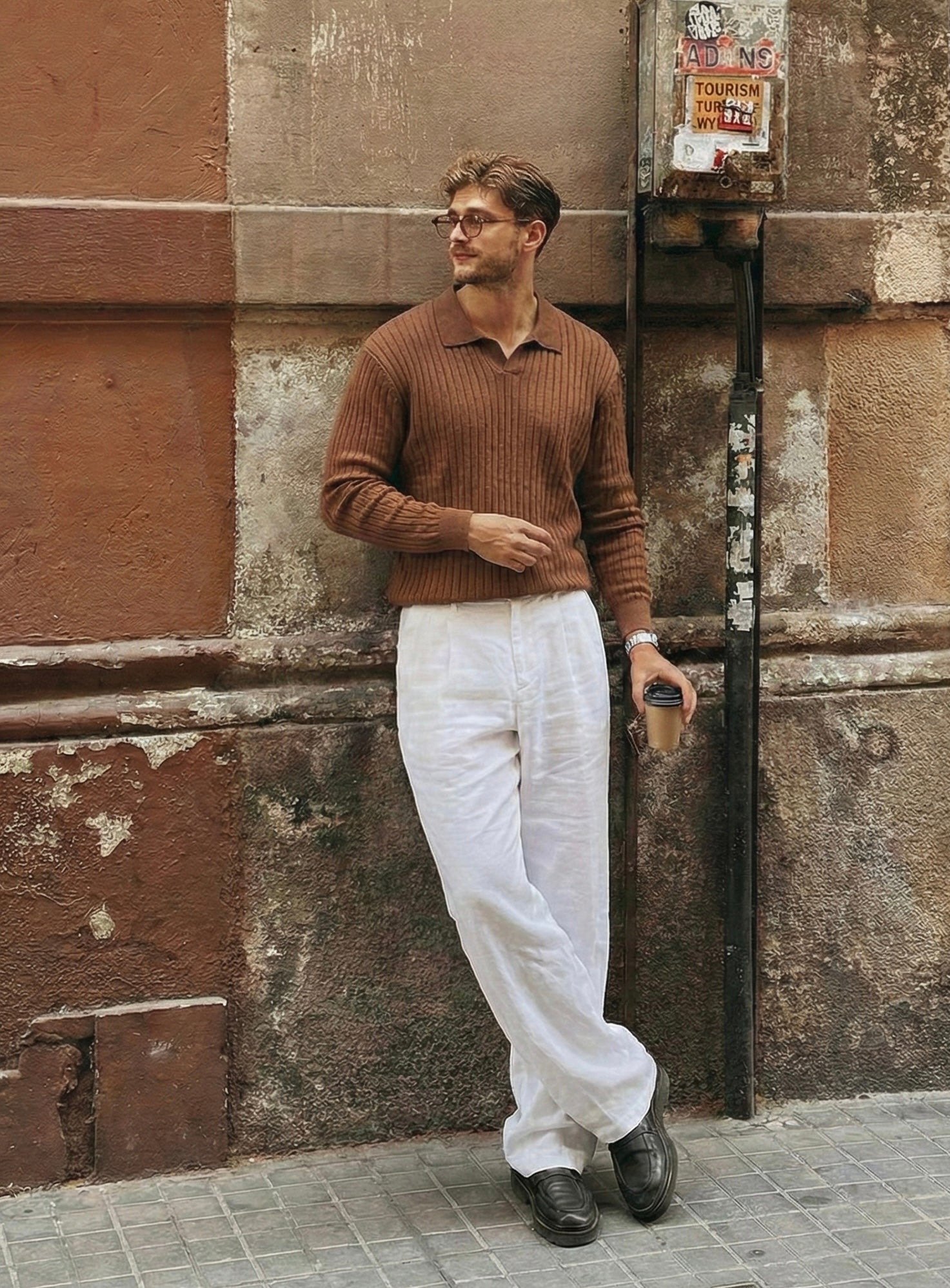 Daybreak Rib Knit Collared Sweater