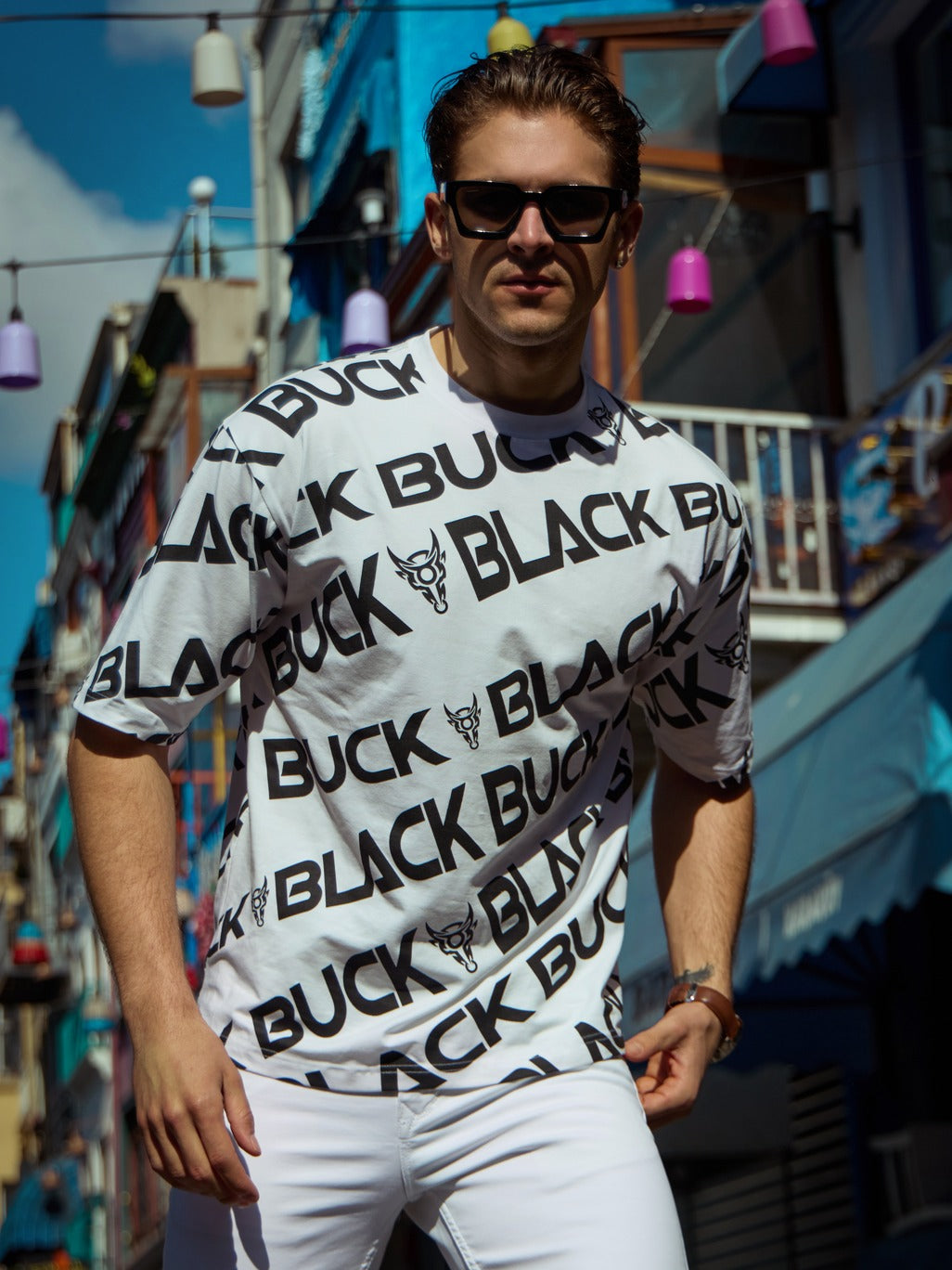 Black Buck Fusion Oversized Tee